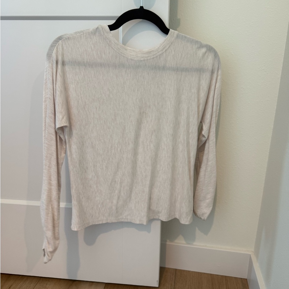 Athleta Cream Long Sleeve Top